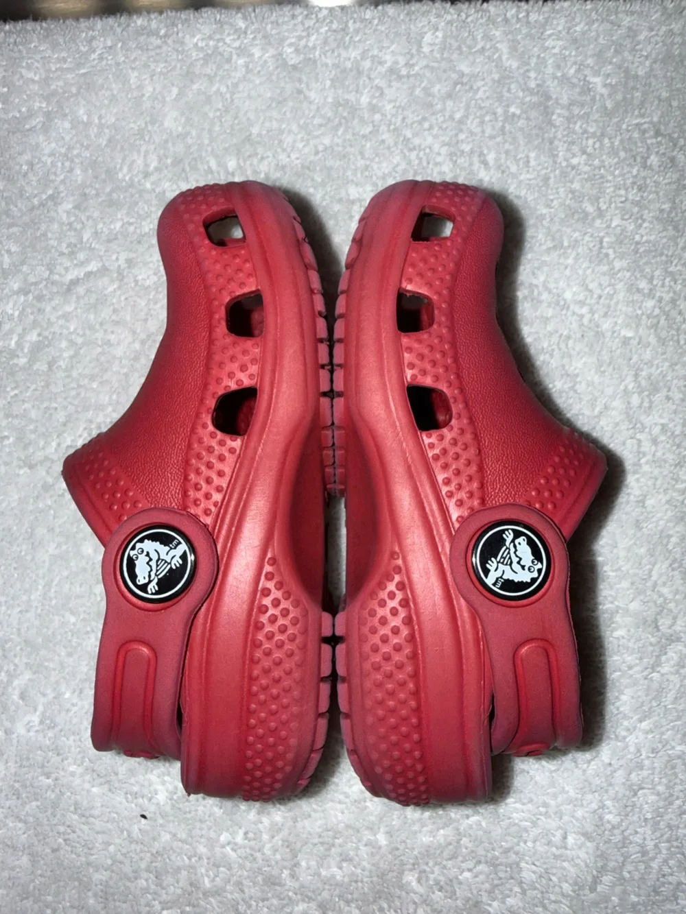 CROCS Classic Kids Red Clog with Heel Strap Boys‎ Size 5